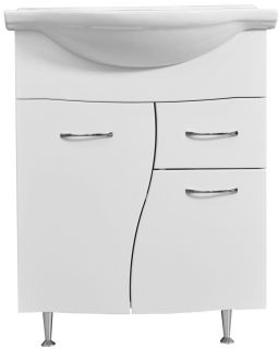 Тумба под раковину Stella Polar Волна 65см белый SP-00000056